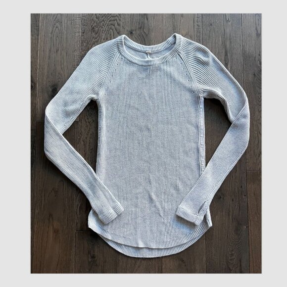 Lululemon Cabin Yogi Knit Sweater Women’s Size 4 Gray Athleisure Activewear - Picture 2 of 7